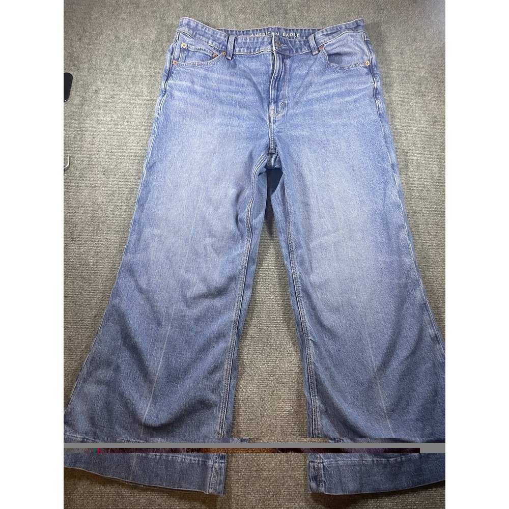 American Eagle Jeans Womens 14 Short (34x27) High Rise Baggy Wide Leg